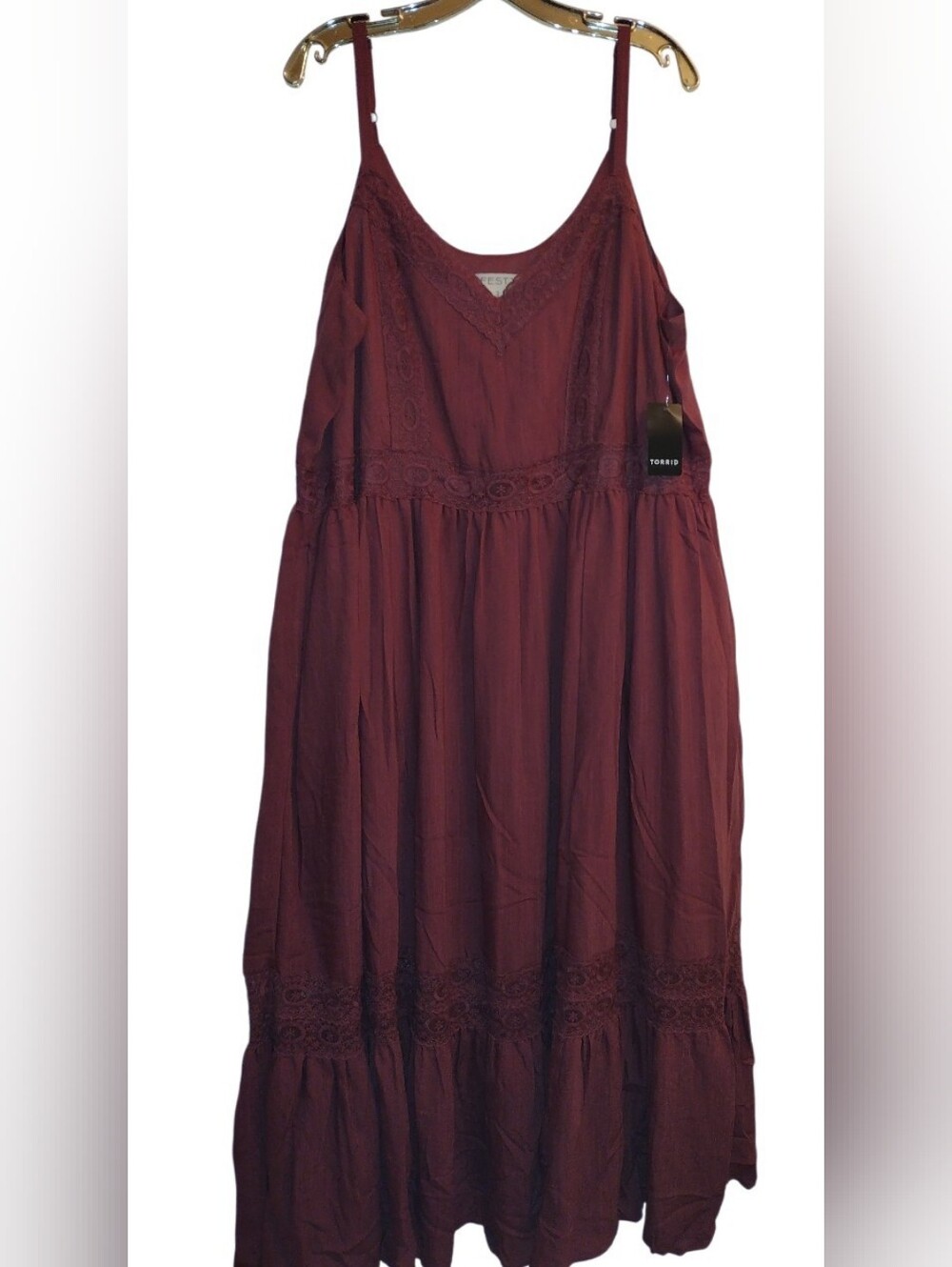 Torrid Festi Boho Tiered Maxi Dress Plus Size 2X Nwt - Picture 9 of 9